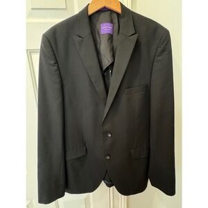 Benvenuto Purple Label Silvio Mens‎ Black 2 Button Blazer Jacket Size 106 EU